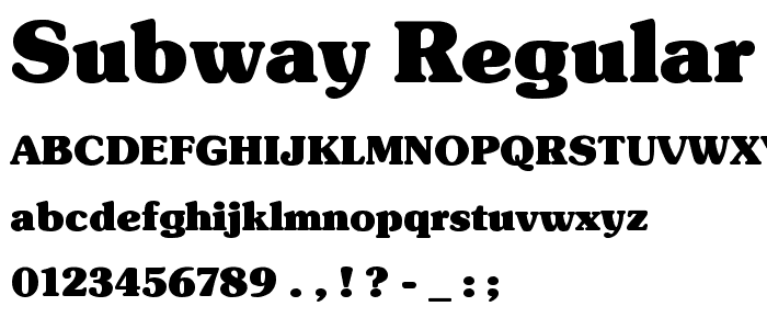 Subway Regular font